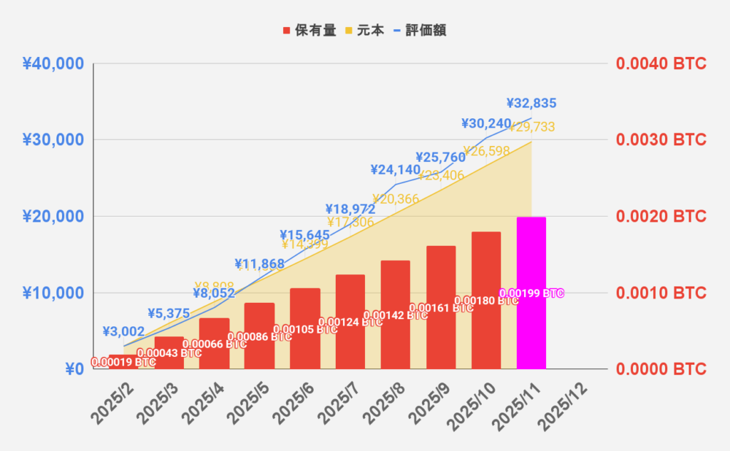 【2025年11月】ビットコイン毎月積み立て
